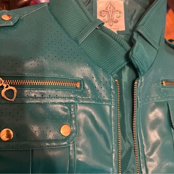 Raw Blue Premium Denim Casual Sport Jacket Women Large Aqua Green - Picture 8 of 8